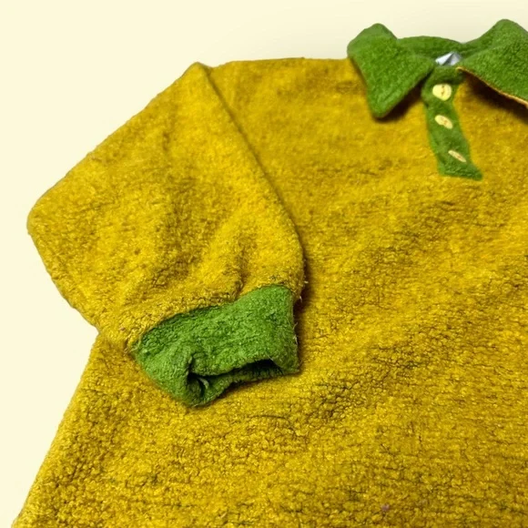 Vintage Toddler Caner Bebe Gold And Green Dog Long Sleeve Shirt Size 3 - Picture 4 of 12